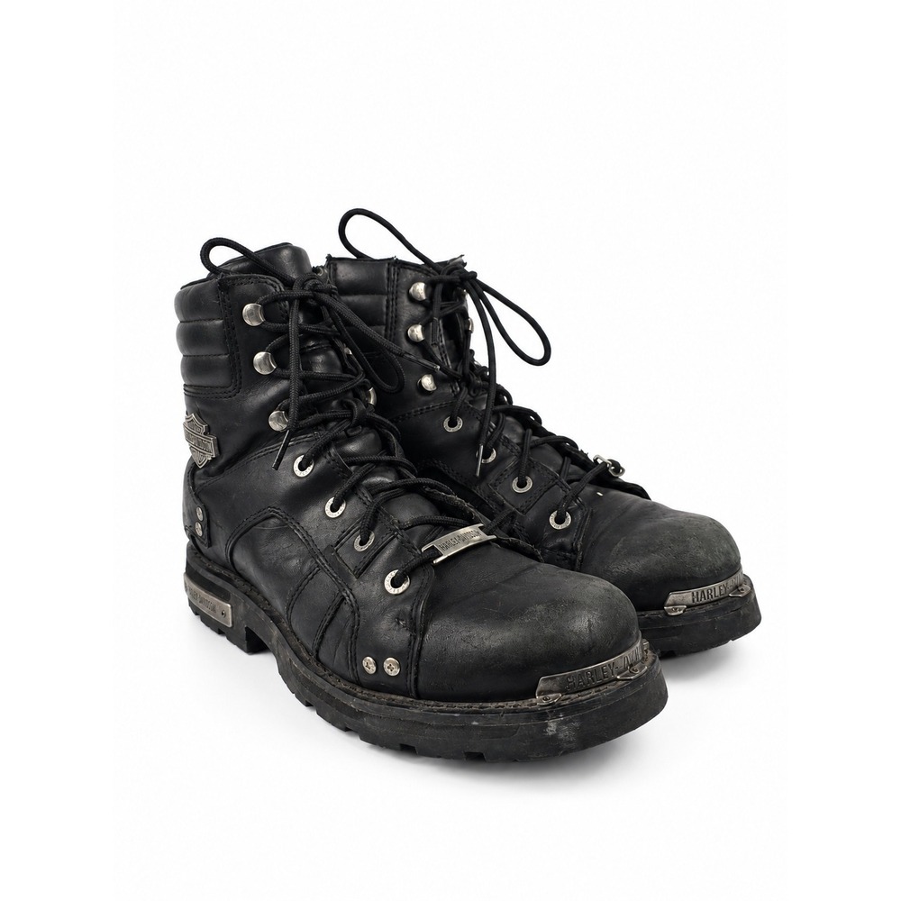 Harley-Davidson Brake Buckle black Leather Riding Men's Boots Size 12.